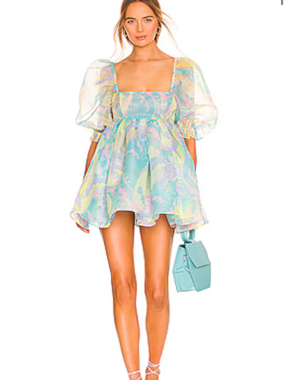 Selkie Pastel Multi-Color Puff Dress in the Electric Lady Mini Dress